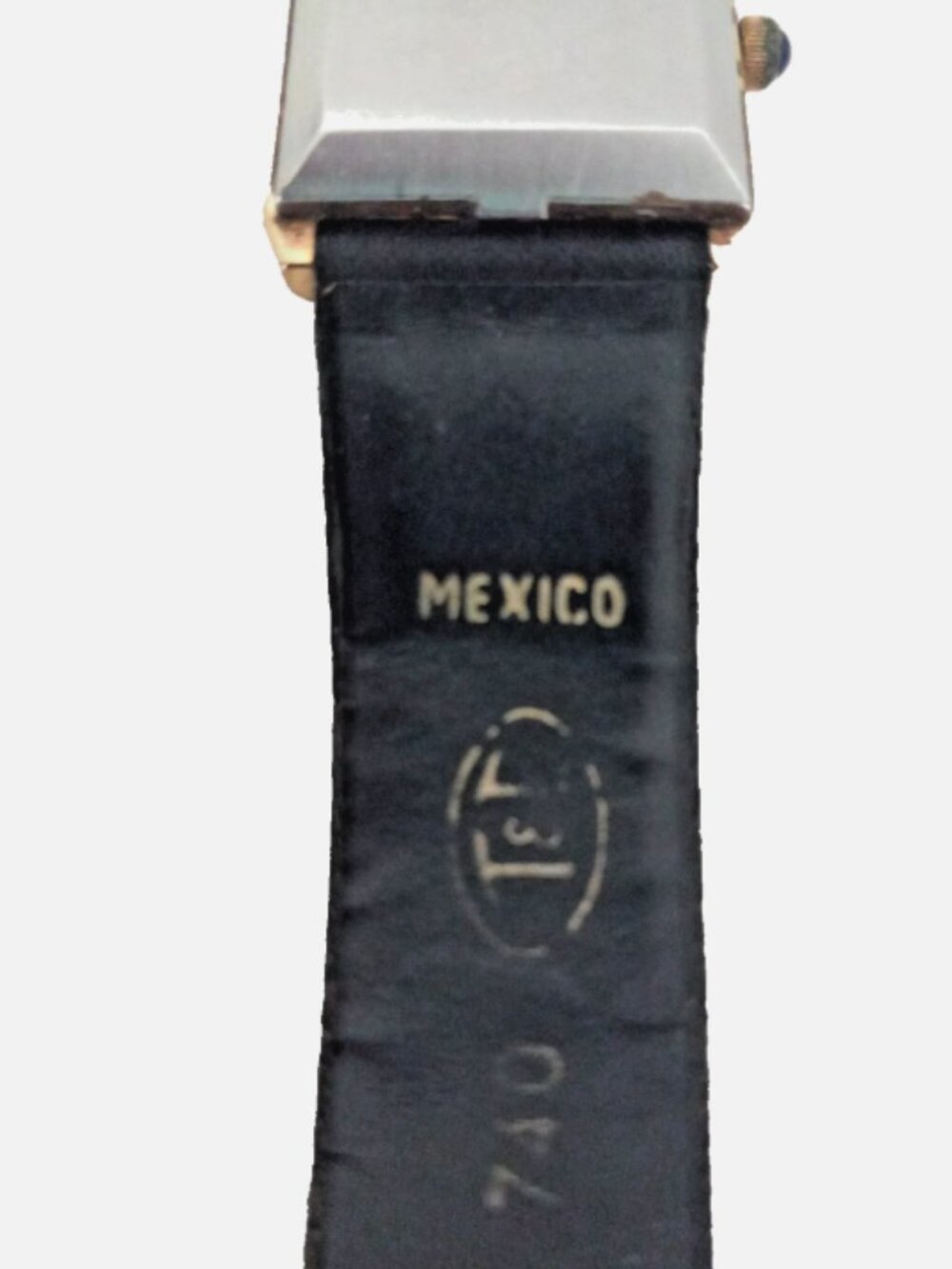 Vintage Seiko Tank Quartz Watch Gold Tone Roman Numeral Black Leather FOR REPAIR - Picture 8 of 12